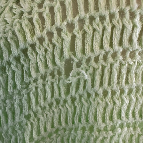 Lilly Pulitzer lime Green Crochet Knit Sweater Size L Vintage - Picture 10 of 10